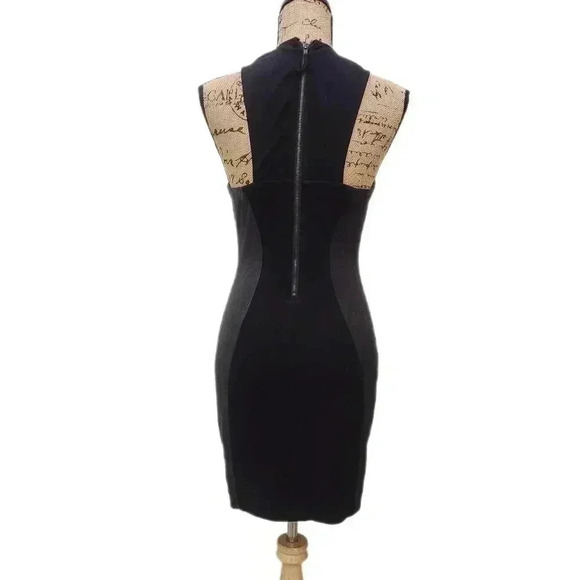 Guess Jewel Neck Spandex Party Pencil Bodycon Mini Dress, Black/Gray, Women's 6 - Picture 2 of 7